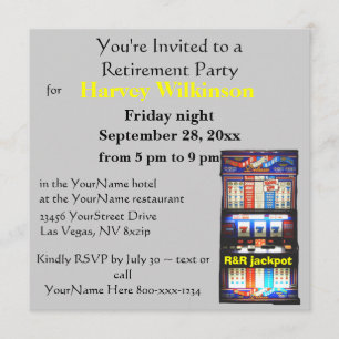 Slot machine Casino Theme Retirement Party Kaart