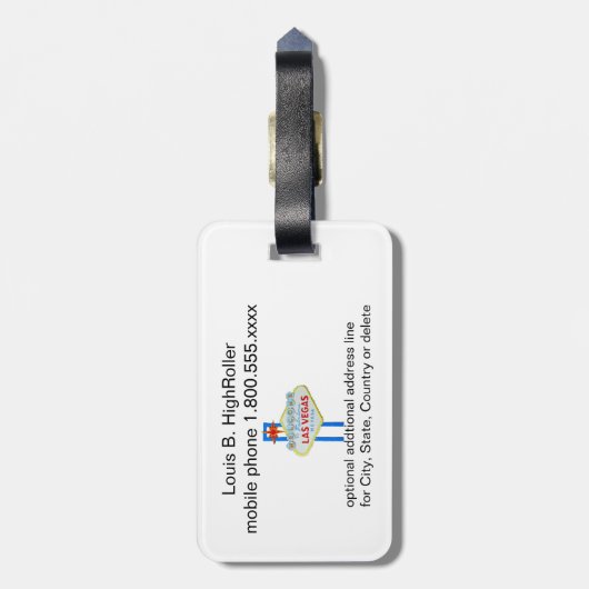 Slot Machine Gambler Bag Label Bagagelabel (Achterkant verticaal)