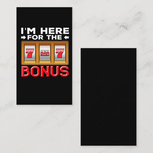 Slot Machine Gambling Funny Casino Fan Visitekaartje (Voorkant / Achterkant)