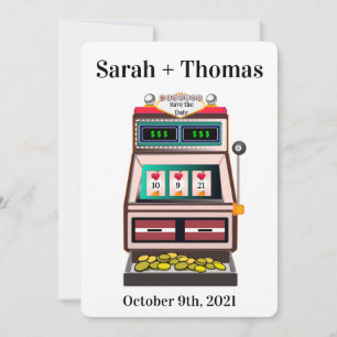 Slot Machine Lucky in Love Save the Date Kaart