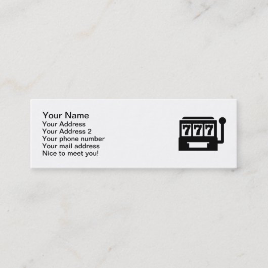 Slot machine mini visitekaartje (Voorkant)