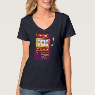Slot Machine Pizza Jackpot Grappig Gokken Pizza Fo T-shirt