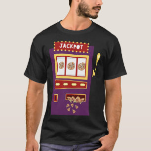 Slot Machine Pizza Jackpot Grappig Gokken Pizza Fo T-shirt