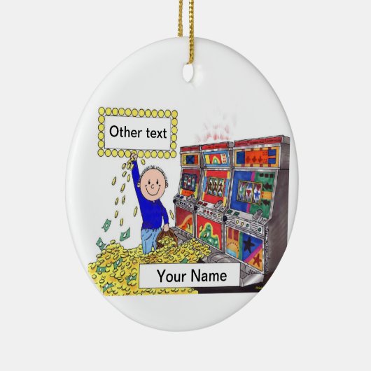 Slot Machine Player - Mannelijk Keramisch Ornament (Rechts)