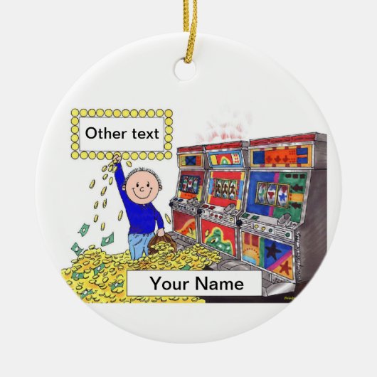 Slot Machine Player - Mannelijk Keramisch Ornament (Voorkant)