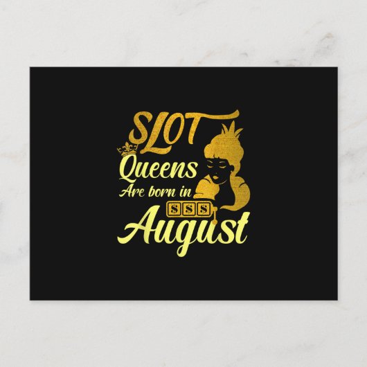 Slot Machine Queen August Birthday Feestdagenkaart (Voorkant)