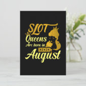 Slot Machine Queen August Birthday Feestdagenkaart (Staand voorkant)