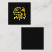 Slot Machine Queen August Birthday Vierkante Visitekaartje (Voorkant / Achterkant)