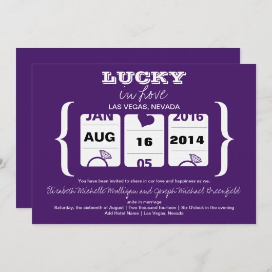 Slot Machine Save the Date - Weddenschap (Voorkant / Achterkant)