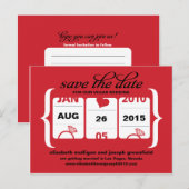 Slot Machine Save the Date - Weddenschap Aankondigingskaart (Voorkant / Achterkant)
