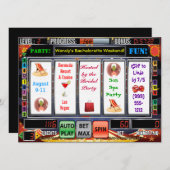Slot Machine Vegas Bachelorette Weekend Invites Kaart (Voorkant / Achterkant)