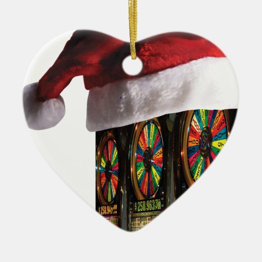 Slot-machine voor kerstVegas Keramisch Ornament (Voorkant)