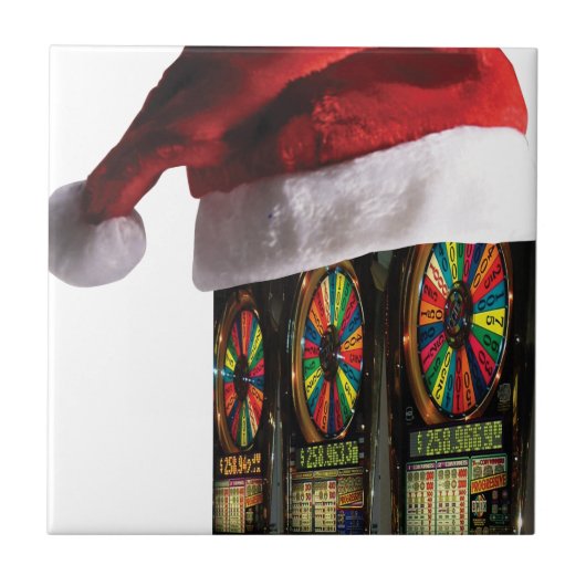 Slot-machine voor kerstVegas Tegeltje (Voorkant)