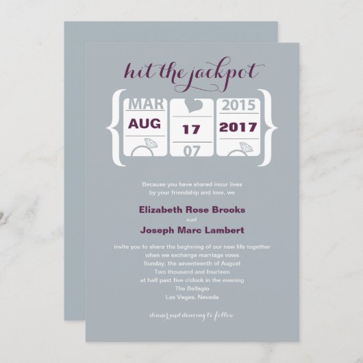 Slot Machine Weddenschap Kaart (Voorkant / Achterkant)