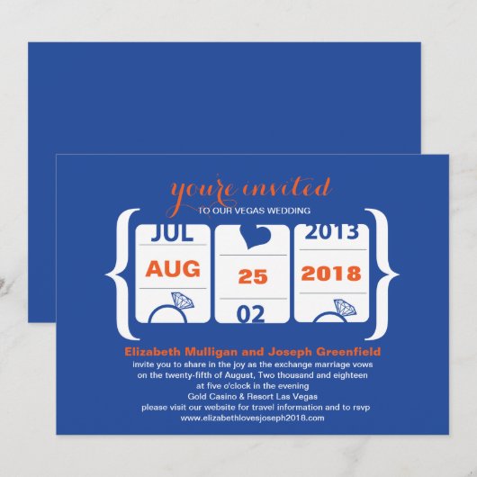 Slot Machine Weddenschap Kaart (Voorkant / Achterkant)