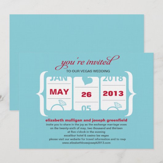 Slot Machine Weddenschap Kaart (Voorkant / Achterkant)