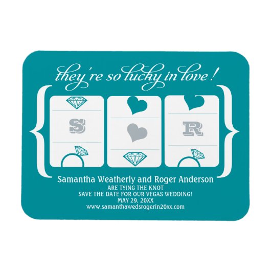 Slot Machine Weddenschap Opslaan Datum Magneet (Horizontaal)