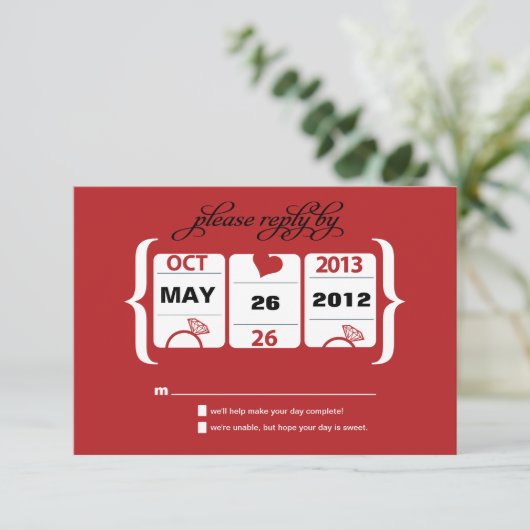 Slot Machine Weddenschap RSVP (Staand voorkant)