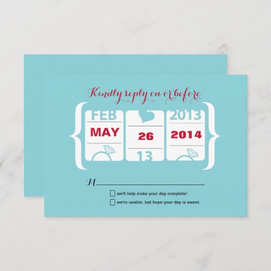 Slot Machine Weddenschap RSVP (Voorkant / Achterkant)