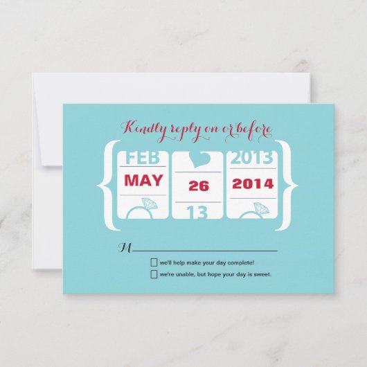 Slot Machine Weddenschap RSVP Kaartje (Voorkant)