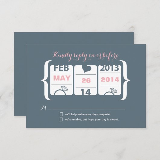 Slot Machine Wedding RSVP (Voorkant / Achterkant)