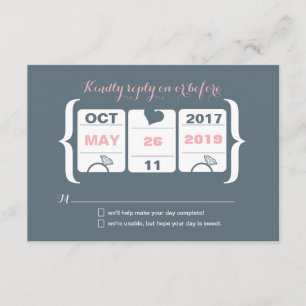 Slot Machine Wedding RSVP Kaartje