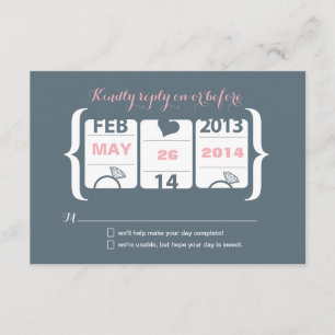 Slot Machine Wedding RSVP Kaartje