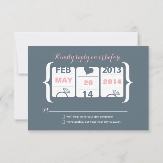 Slot Machine Wedding RSVP Kaartje (Voorkant)