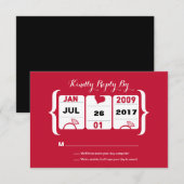 Slot Machine Wedding RSVP Kaartje (Voorkant / Achterkant)