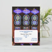 Slot Machines Casino ThACHT Birthday Party Kaart (Staand voorkant)