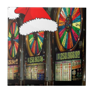 Slot-machines voor kerststaarten tegeltje