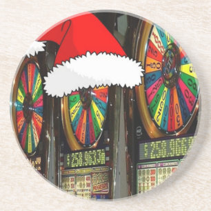 Slot-machines voor kerststaarten zandsteen onderzetter