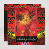 SLOT MET RODE BEIDE ZWART GOUD DAMASK MONOGRAM Rub Kaart (Voorkant / Achterkant)