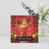 SLOT MET RODE BEIDE ZWART GOUD DAMASK MONOGRAM Rub Kaart (Staand voorkant)