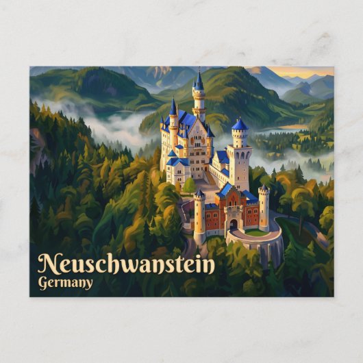 Slot Neuschwanstein Duitsland Briefkaart (Voorkant)
