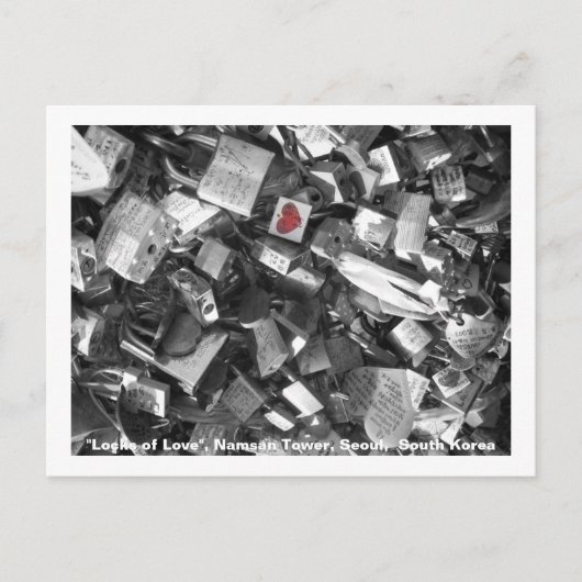 Slot of Love/Seoul Tower, Zuid-Korea Briefkaart (Voorkant)