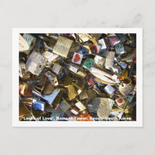 Slot of Love/Seoul Tower, Zuid-Korea Briefkaart