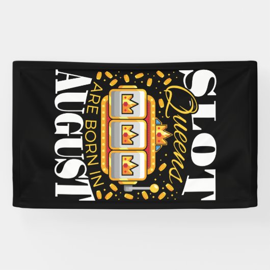 Slot Queens worden geboren in augustus Verjaardag Spandoek (Horizontaal)