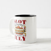 Slot Queens wordt in juli geboren Tweekleurige Koffiemok (Voorkant links)