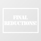 Slot Reduction Sign. Cling Raamsticker (Vel)