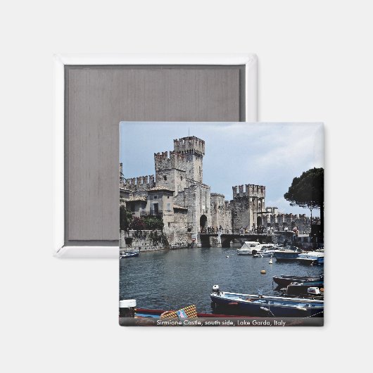 Slot Sirmione, zuidzijde, Gardameer, Italië Magneet (Voorkant / Achterkant)