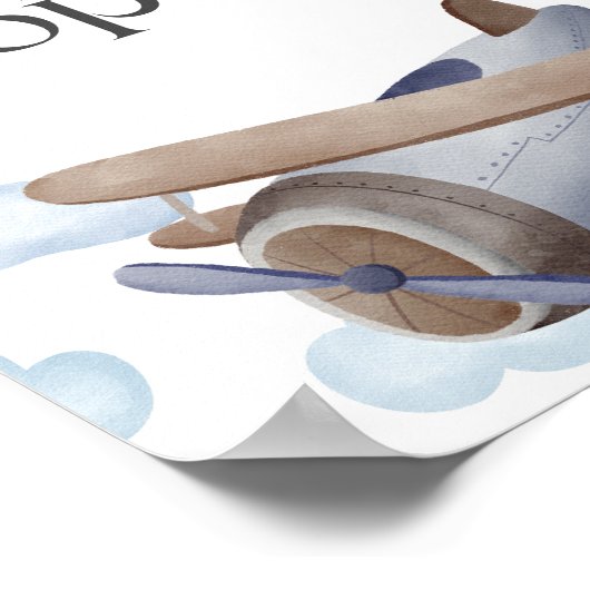  slot van bagage van blauw vliegtuig poster (Hoek)