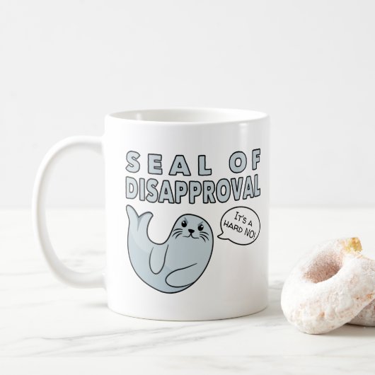 Slot van de afkeuring Funny Cute Seal Koffiemok (Met donut)