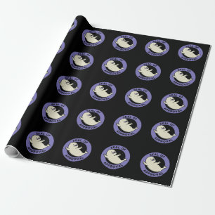 Slot van de goedkeuring Funny Seal Pun Dark BG Cadeaupapier