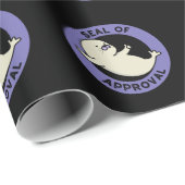 Slot van de goedkeuring Funny Seal Pun Dark BG Cadeaupapier (Rol Hoek)