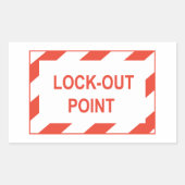 Slotbeveiligingspunt Veiligheidsbord Rechthoekige Sticker (Voorkant)