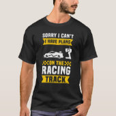 Slotcar met racerack en sleufauto t-shirt (Voorkant)