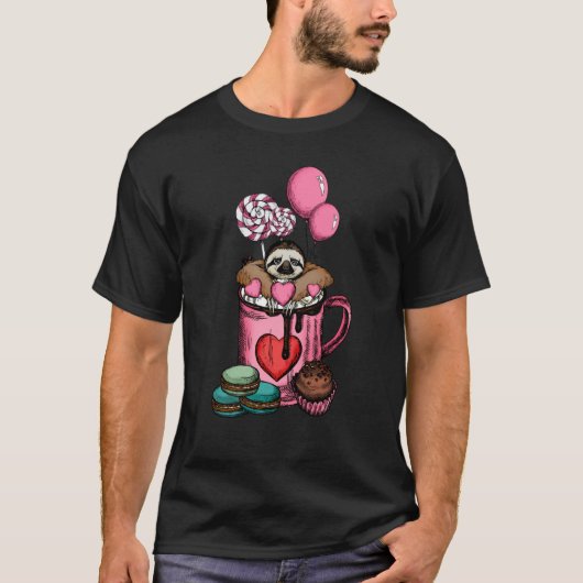 Slotdier in de Mok van de koffiebeker Valentijn V T-shirt (Voorkant)
