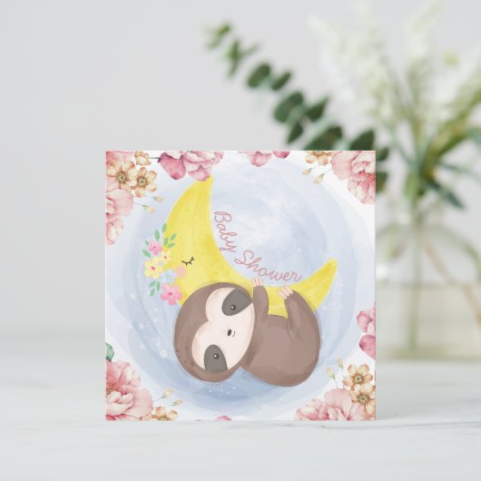 Slote Baby shower Uitnodiging (Staand voorkant)