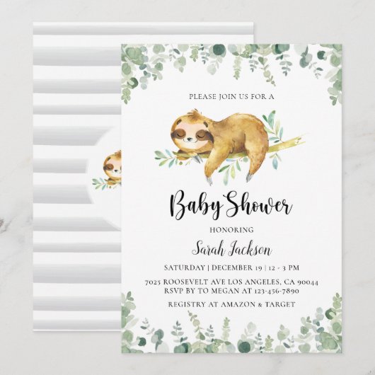 Slote Baby shower Uitnodiging (Voorkant / Achterkant)
